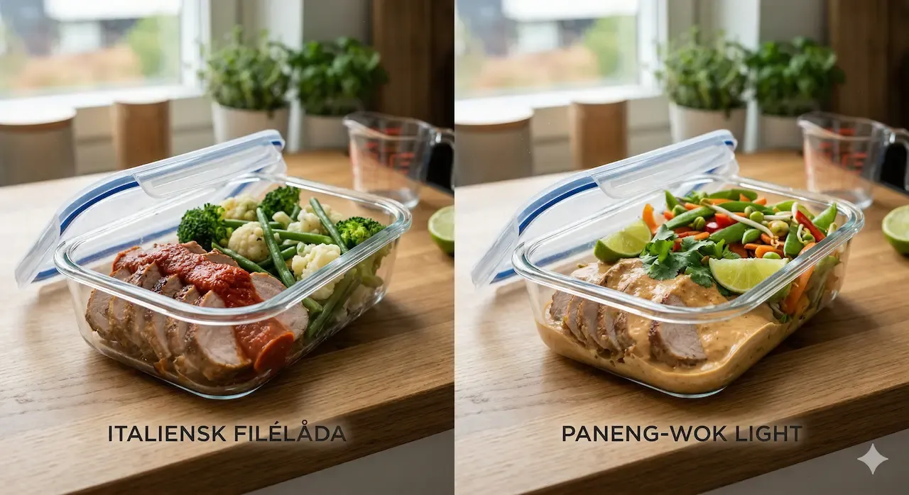 Två proteinrika matlådor under 350 kcal